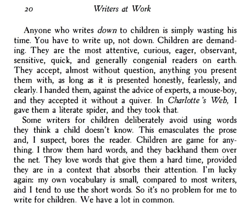 Image for the Tweet beginning: E. B. White on writing