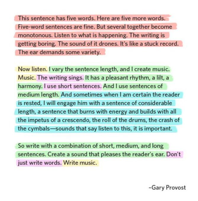 Image for the Tweet beginning: The art of sentence length